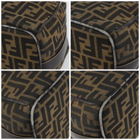 FENDI Zucca Canvas Hand Bag Black Brown Auth 141927 - Picture 14 of 16
